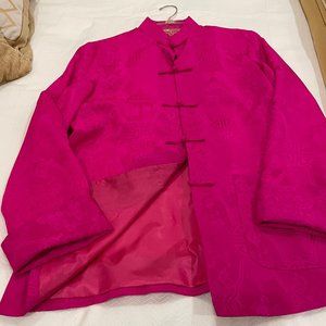 Hot pink silk Chinese jacket
